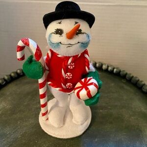 ⛄️Annalee 6” Peppermint Snowman 2007⛄️